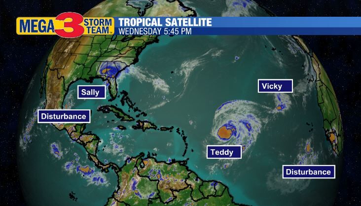Satellite Image of the Atlantic Basin as of Wednesday Afternoon